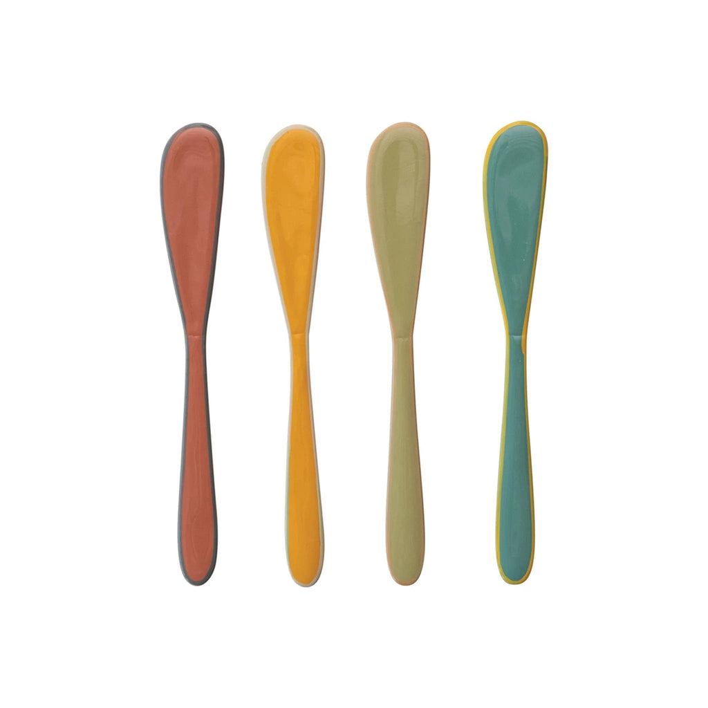 Colored Enamel Canape Knives Set of 4