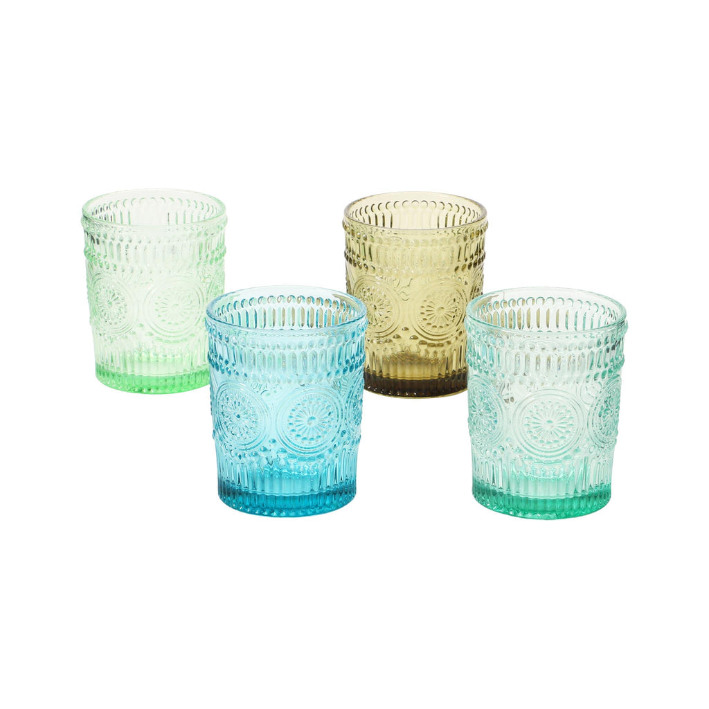 Embossed Double Old Fashioned Glasses