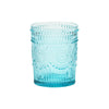 Embossed Double Old Fashioned Glasses - Blue