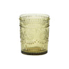 Embossed Double Old Fashioned Glasses - Olive Brown