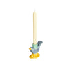 Hand-painted Bird Taper Candleholders - Medium in use
