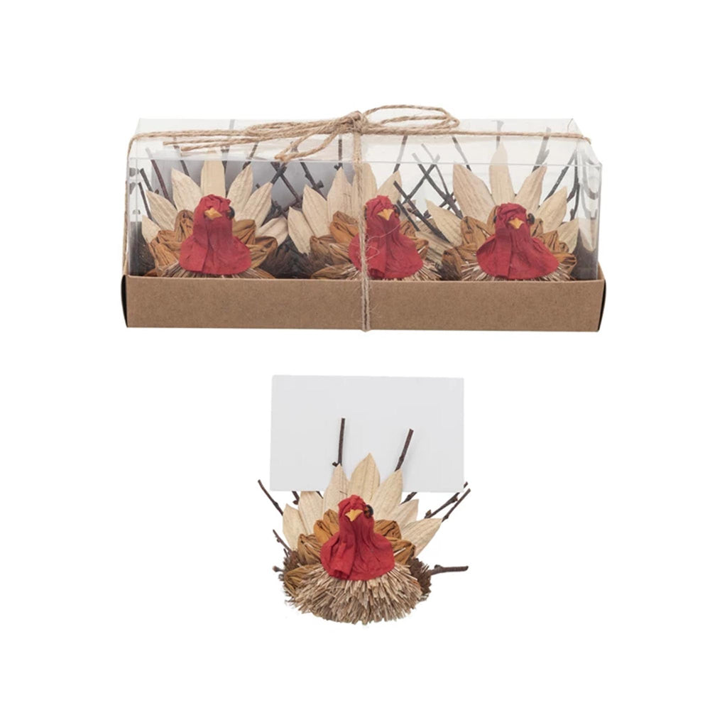 Dried Cornhusk Turkey Place Card Holders Set of 3