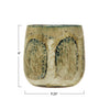 Reactive Glaze Stoneware Planter - dimensions