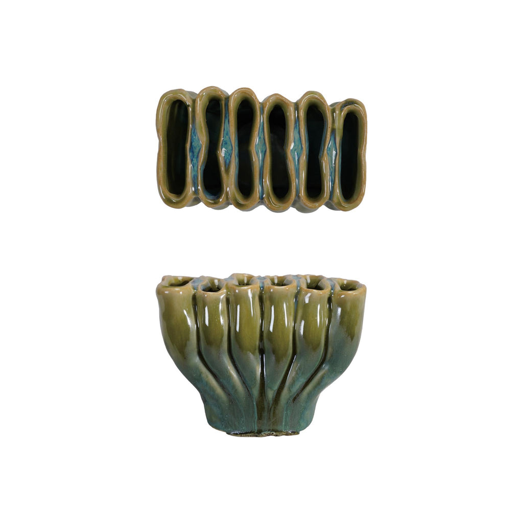 Sectioned Stoneware Sculptural Vase
