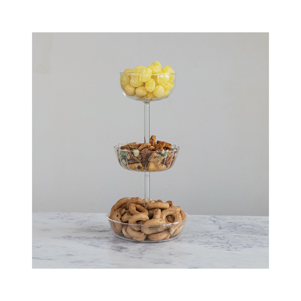 Triple Tier Serving Dish - in use