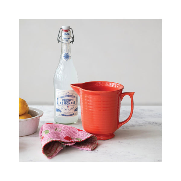 Vintage Reproduction Ribbed Orange Pitcher