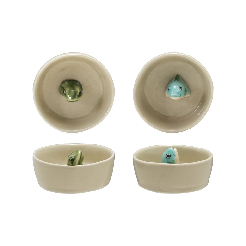 Stoneware Dish with Aquatic Animal