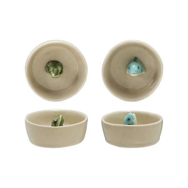 Stoneware Dish with Aquatic Animal