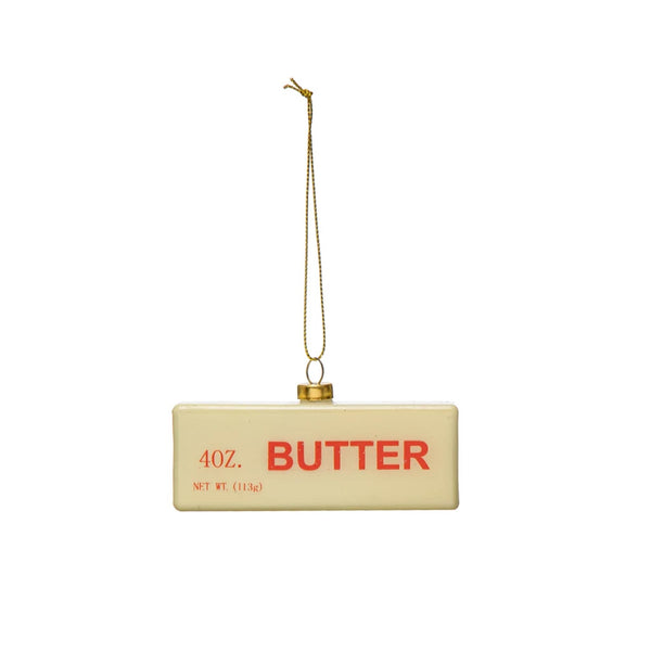 Hand-painted Glass Butter Stick Ornament