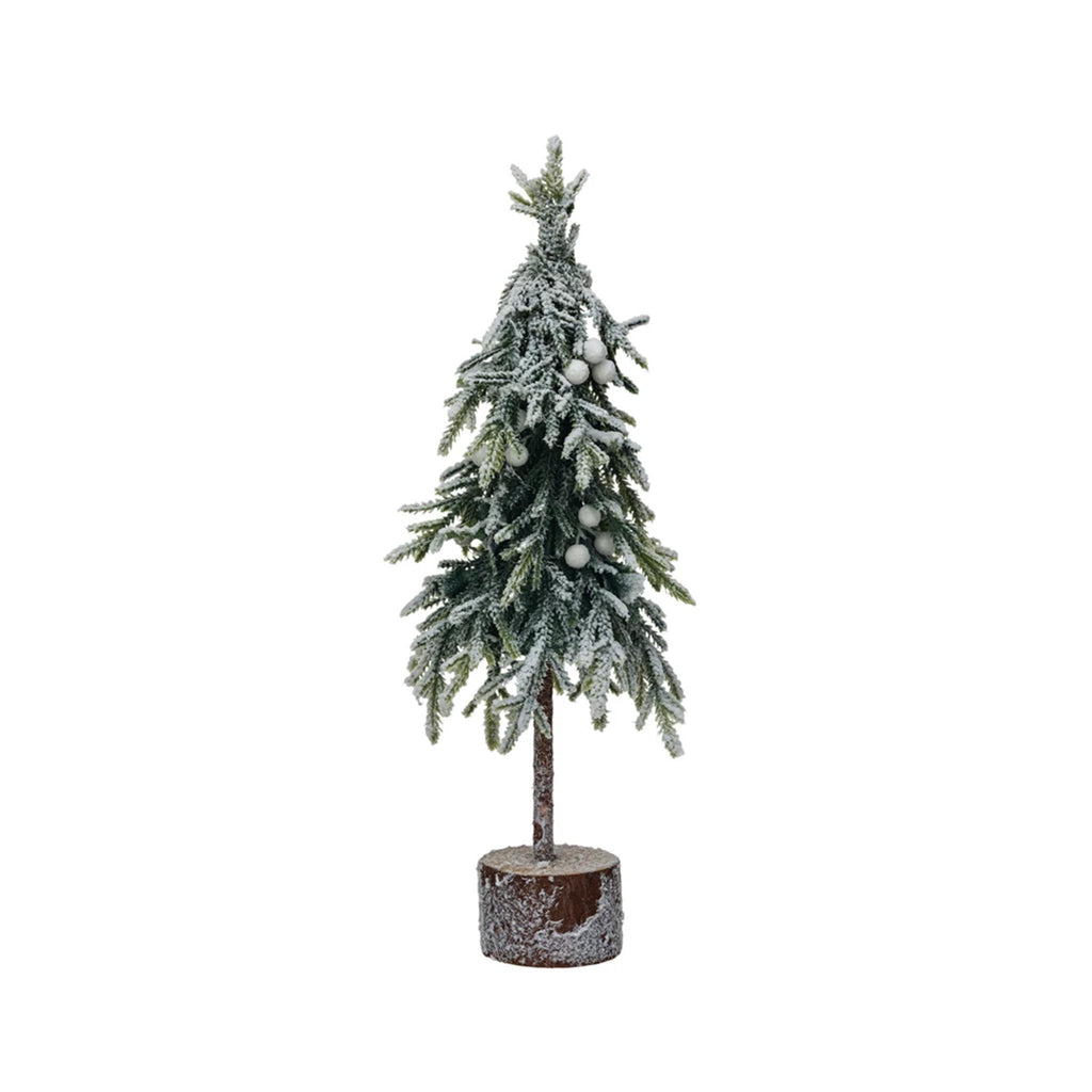 Faux Fir Tree with Wood Base