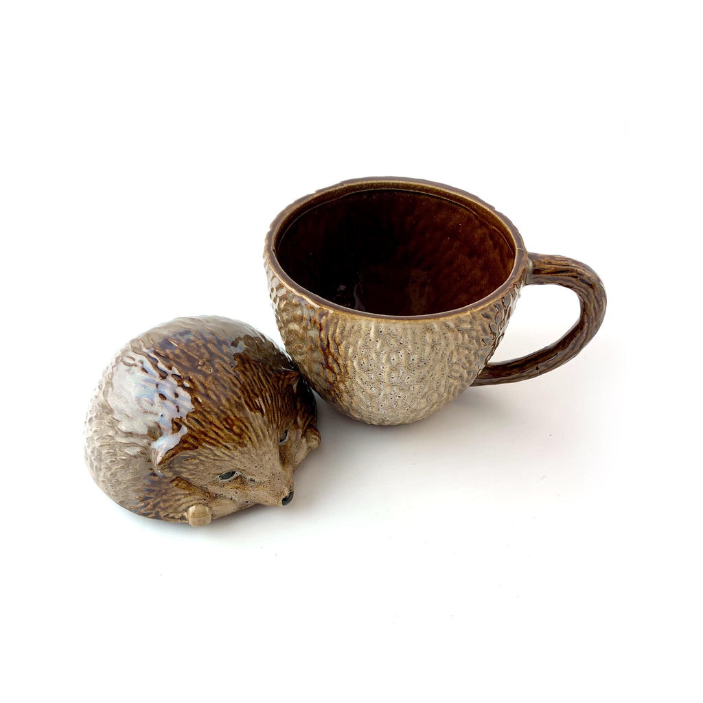 Hedgehog Mug with Lid - opened