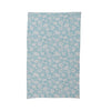 Waffle Weave Microfiber Tea Towel - Pale Blue with White Flowers