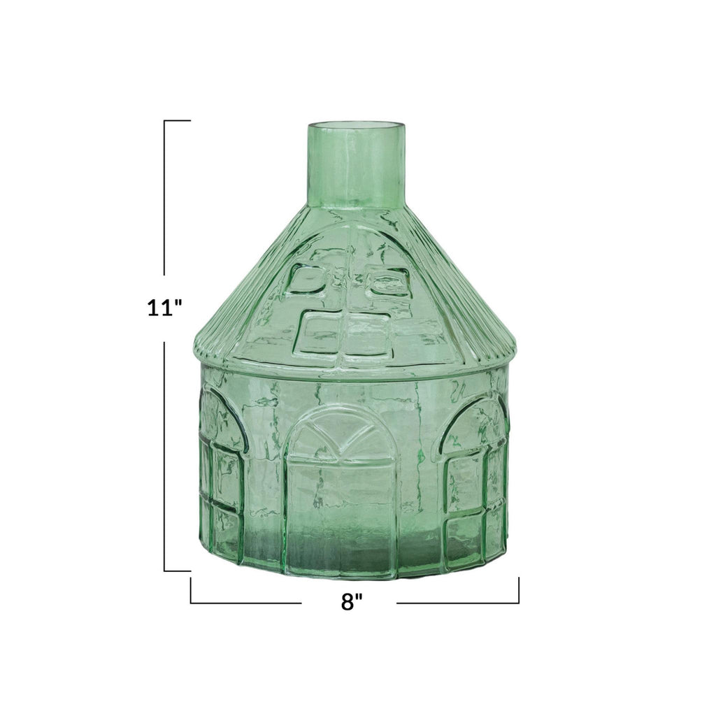 House Shaped Glass Vases - Large Round - dims