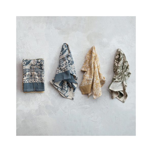 Floral Pattern Cotton Tea Towels Set of 3