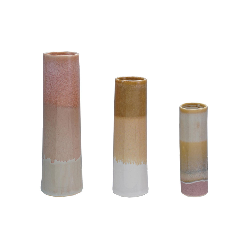Reactive Glaze Stoneware Bud Vases