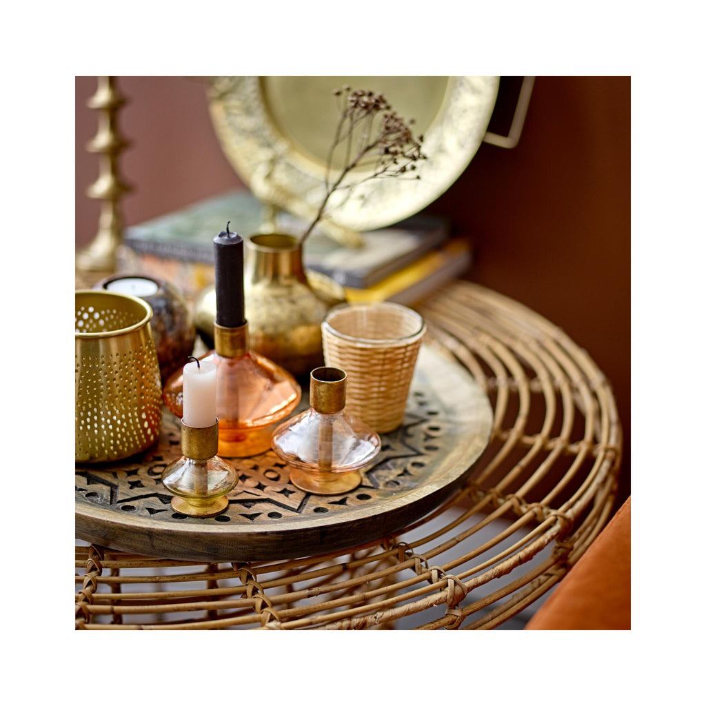 Glass & Metal Taper Candle Holders - in use