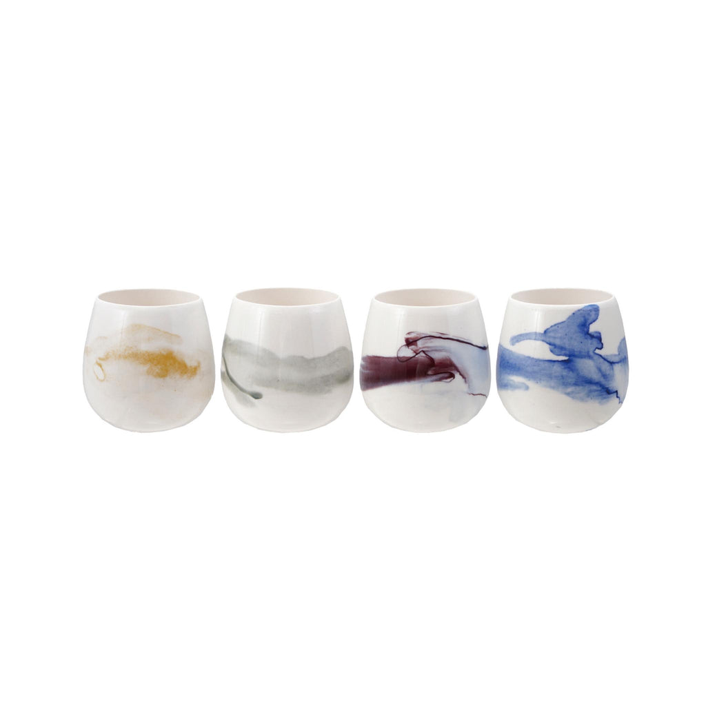 Porcelain Tealight/Votive Holder with Reactive Glaze