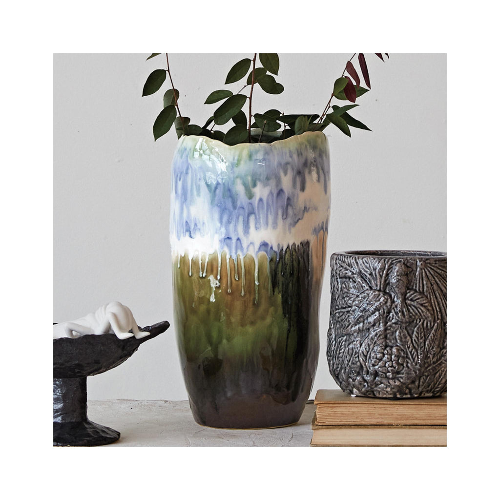 Ethereal Landscape Reactive Glaze Stoneware Vase