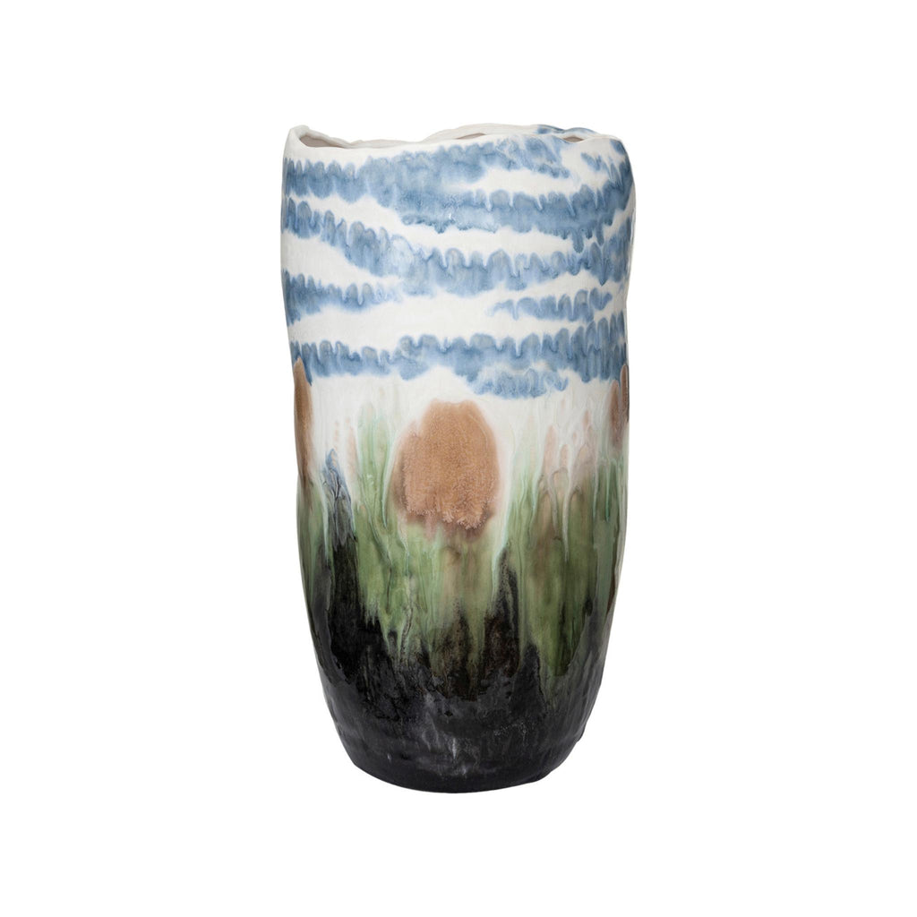 Ethereal Landscape Reactive Glaze Stoneware Vase