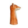 Hand-painted Stoneware Fox Vase - profile