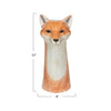 Hand-painted Stoneware Fox Vase - dimensions