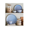 Reactive Glaze Stoneware Ribbed Dip Bowls - Periwinkle Blue Bowl