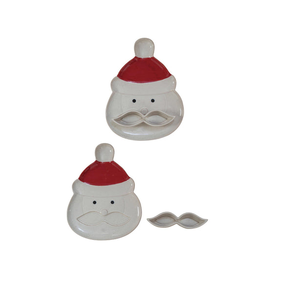 Santa Plate with Mustache Dish