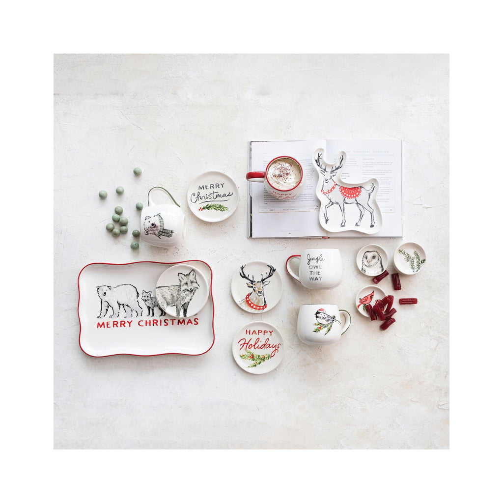 Holiday Botanical & Animal Appetizer Plates - in grouping