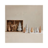 Stoneware & Wood Christmas Trees Boxed Set of 8
