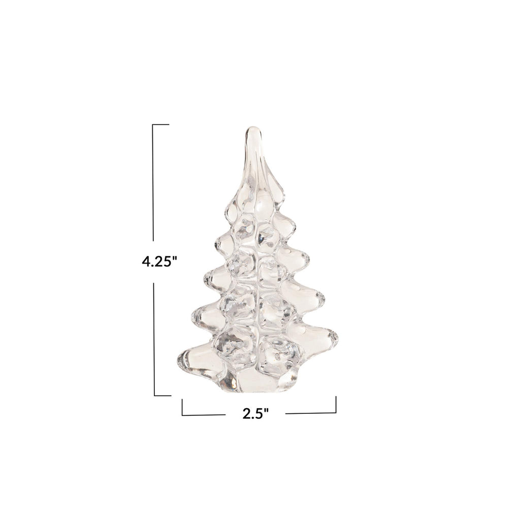 Mini Clear Glass Tree - dimensions