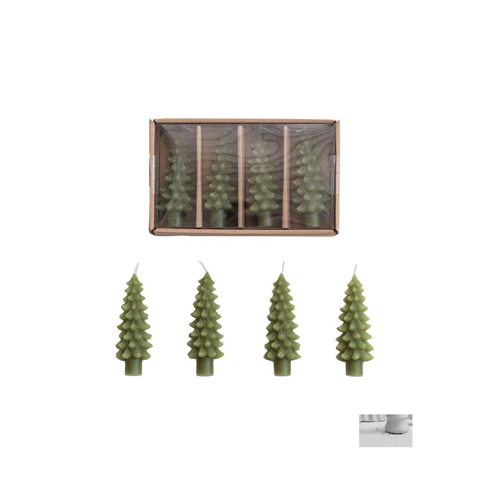 Unscented Bottle Tapers Box of 4 - Tree Shaped