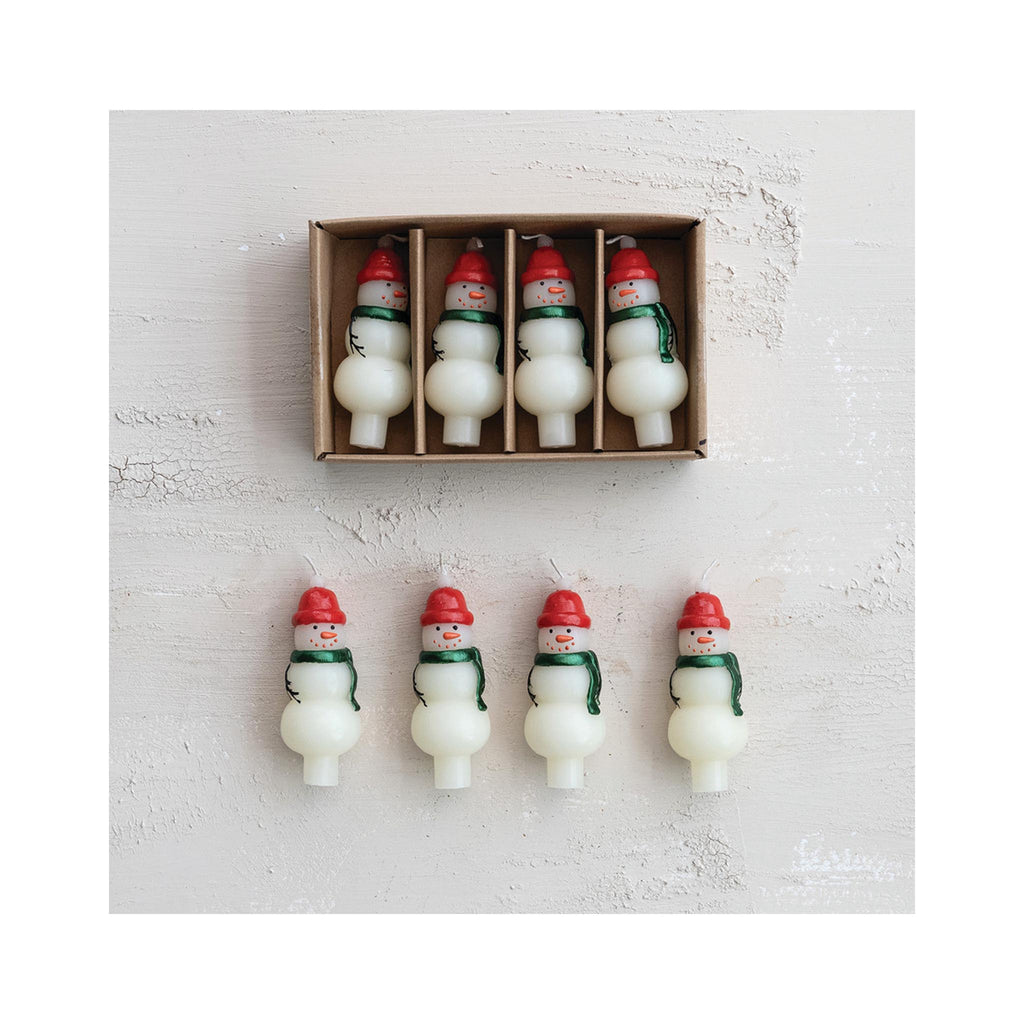 Unscented Bottle Tapers Box of 4 - Snowman