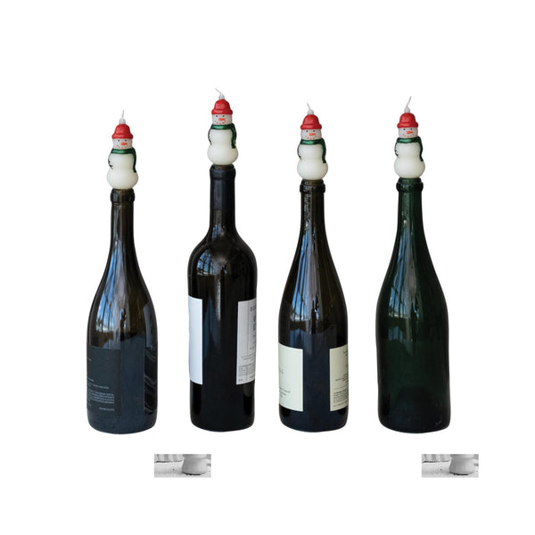 Unscented Bottle Tapers Box of 4 - Snowman - in use