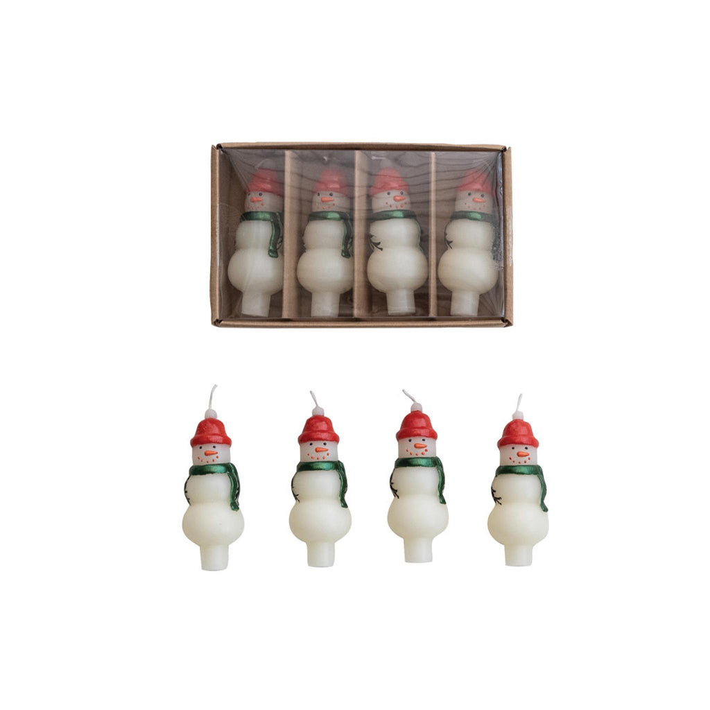 Unscented Bottle Tapers Box of 4 - Snowman