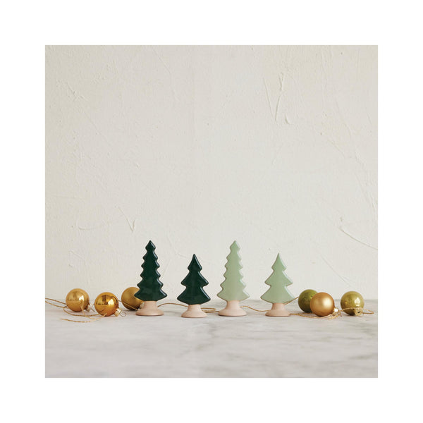 Stoneware Trees with Unglazed Bases