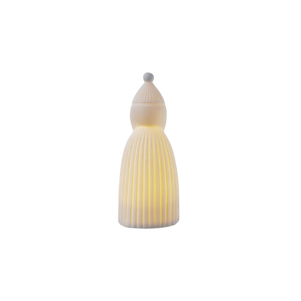 Stoneware Bisque Santa Shaped LED Light - lit