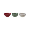Scalloped Edge Stoneware Dip Bowls - Holiday Colors