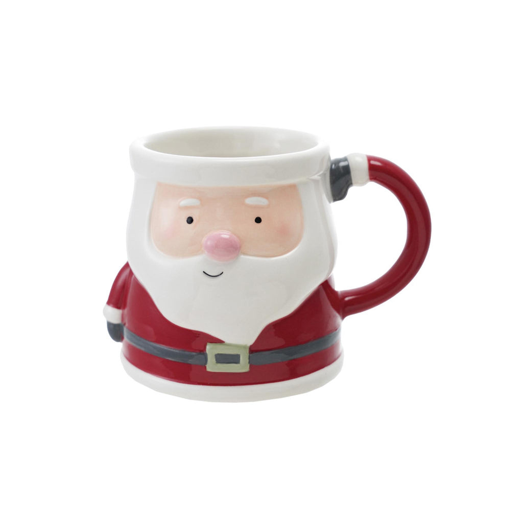 Hand-painted Stoneware Santa Shaped Mug