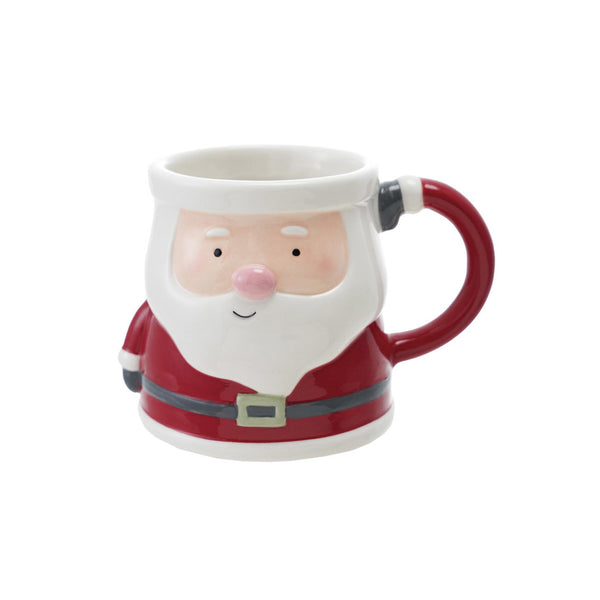Hand-painted Stoneware Santa Shaped Mug