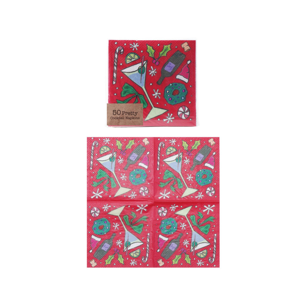 Christmas Mix 4" Beverage Napkins