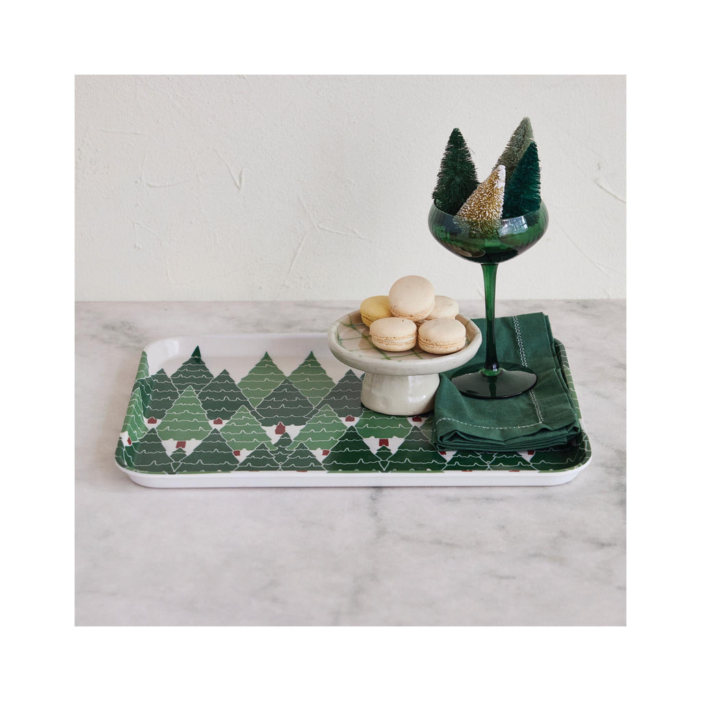 Bamboo Fiber Tray with Trees - in use