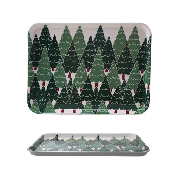 Bamboo Fiber Tray with Trees