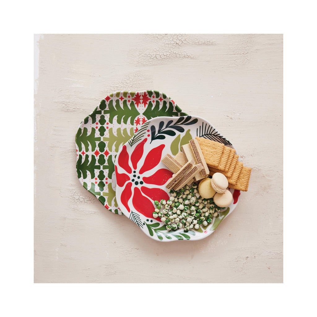 Bamboo Fiber Holiday Themed Serving Plates - in use