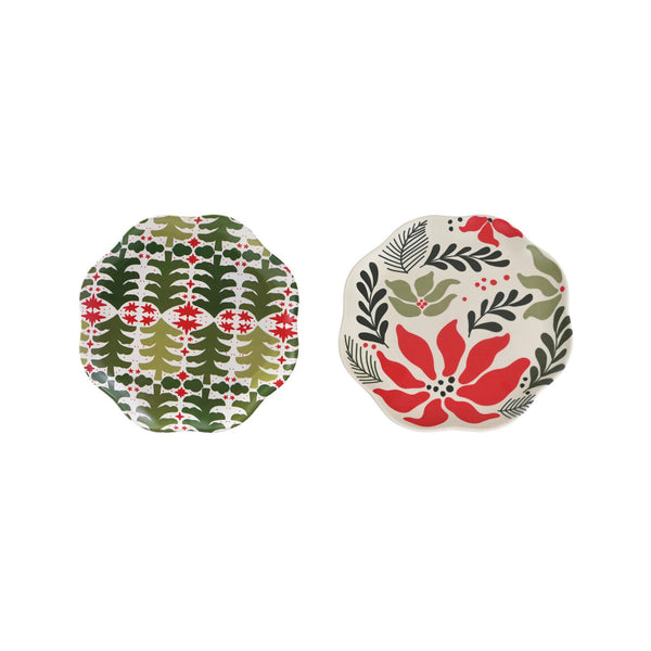 Bamboo Fiber Holiday Themed Serving Plates