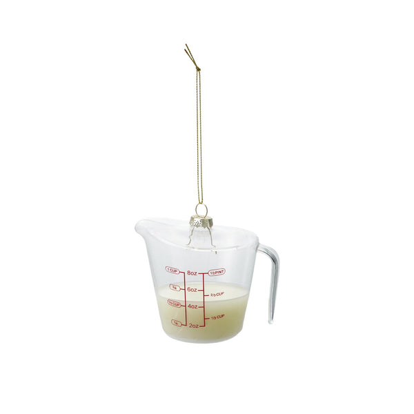 Glass Measuring Cup with Milk Ornament