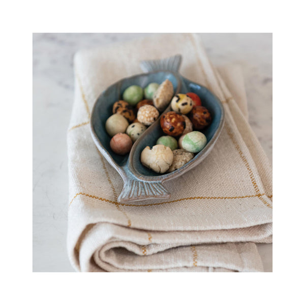 Stoneware Fish Shaped Dish - in use