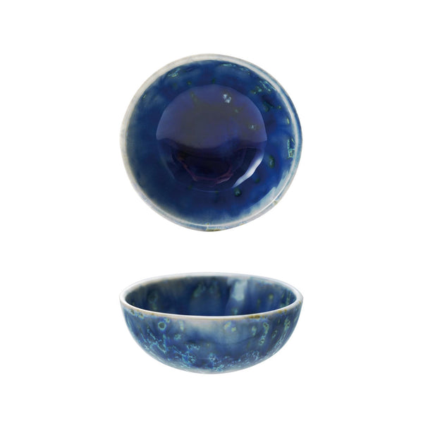 Blue Reactive Glaze Stoneware Pinch Bowl