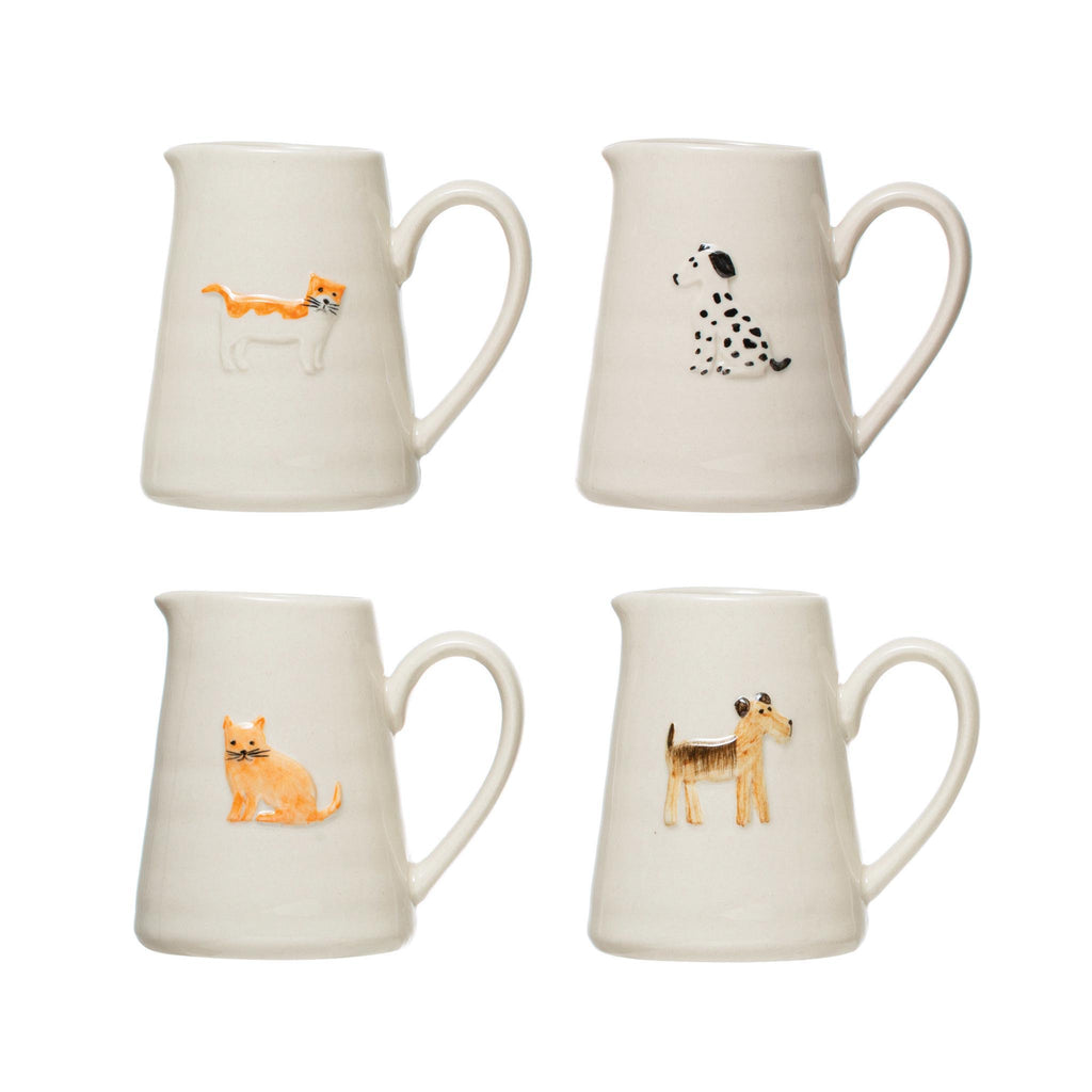 Hand-Painted Pets Stoneware Creamers