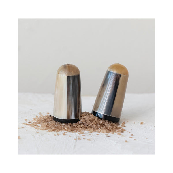 Horn Salt & Pepper Shaker Set - side view