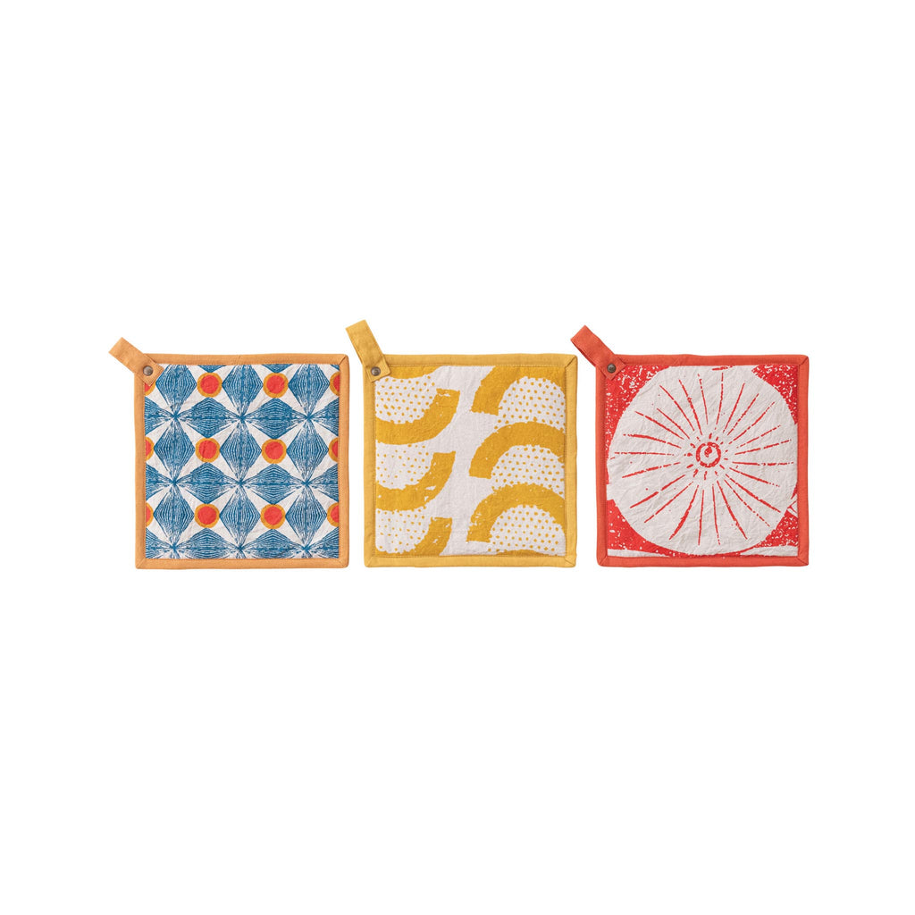 Mod Patterned Cotton Pot Holders